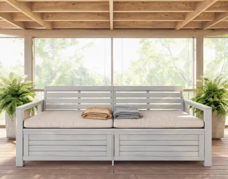 Polywood outdoor storage bench