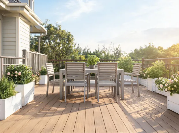 Deck dining look with Polywood furniture